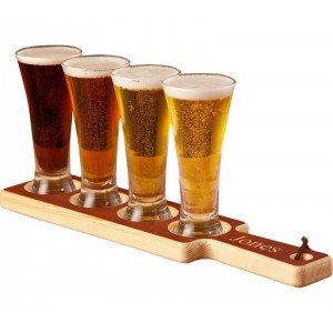 JDS Personalized Gifts Personalized Gift 5 Piece Beer Flight Paddle and Glasses Set JMSI1030